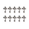 10Pcs-Cross Series 3D Nail Art Charms,Metal Punk-Chrome Hearts Nail Art Jewels Decals for Fingernail Toenail Decorations