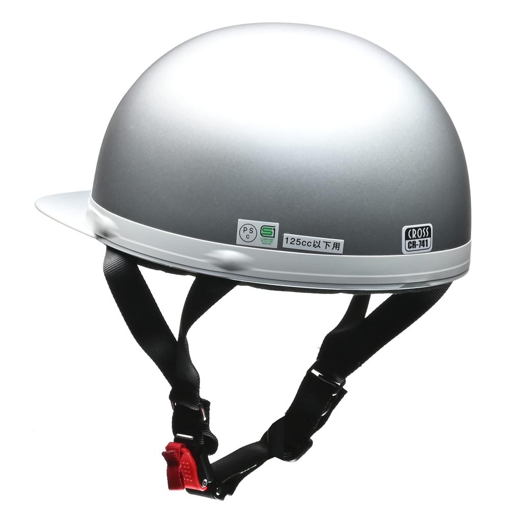 LEAD Industries Motorcycle Helmet Half CROSS Silver LL Size (LEAD) CR-741