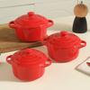 Creative Ceramic Binaural Bowl With Lid, Household Baby Steamed Egg Complementary Food, Small Bowl, Breakfast Bird'S Nest Dessert Bowl, Water-Proof St