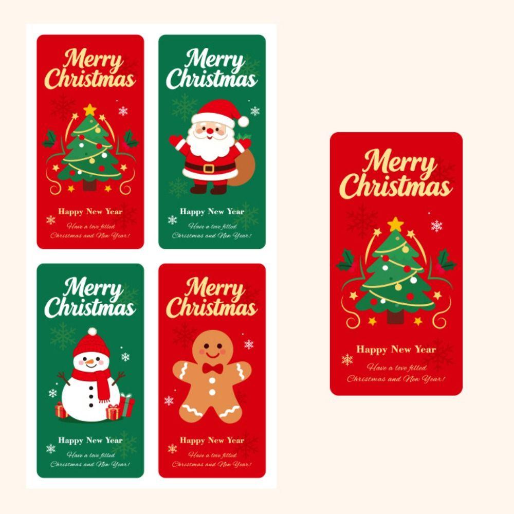 100Pcs Self-Adhesive Handicraft Labels Christmas Baking Sealing Stickers Gift Wrapping