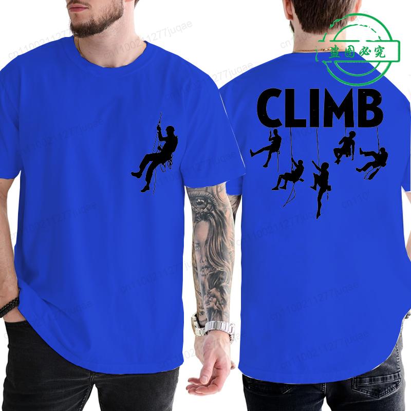 2026 Fashion Unisexs Summer Tshirts Unisexs Born To Climb Mountain Hiking Rock Climbing T Shirt Rock Climbing Top Quality Tee Tops