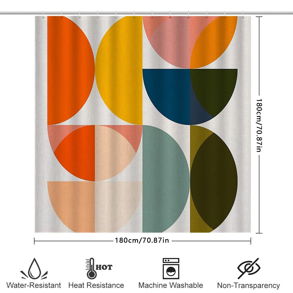 Geometrická abstraktní sprchová závěs Moderní umění Minimalistická koupelnová dekorace Vzorované pozadí Voděodolná látka