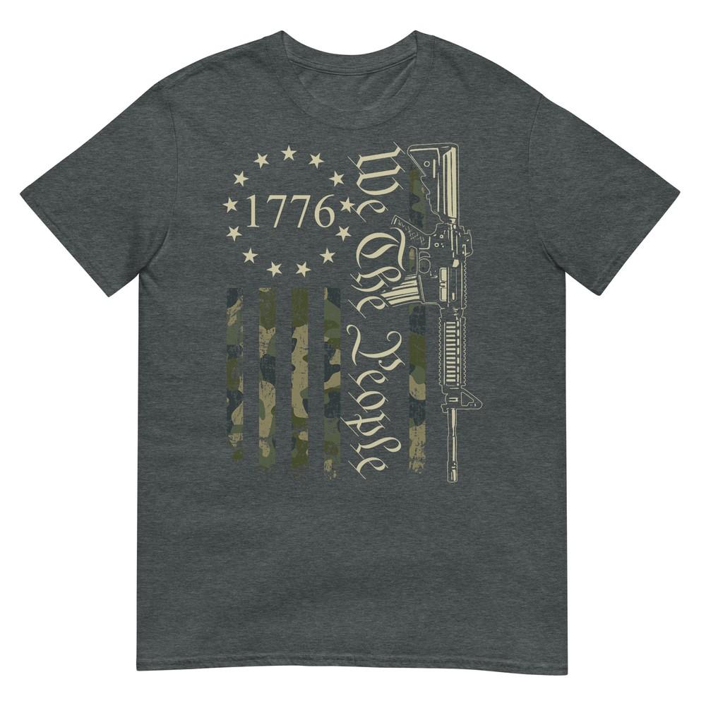 We The People Funny Camo Ar15 Military Pro Gun Usa Flag Tshirt
