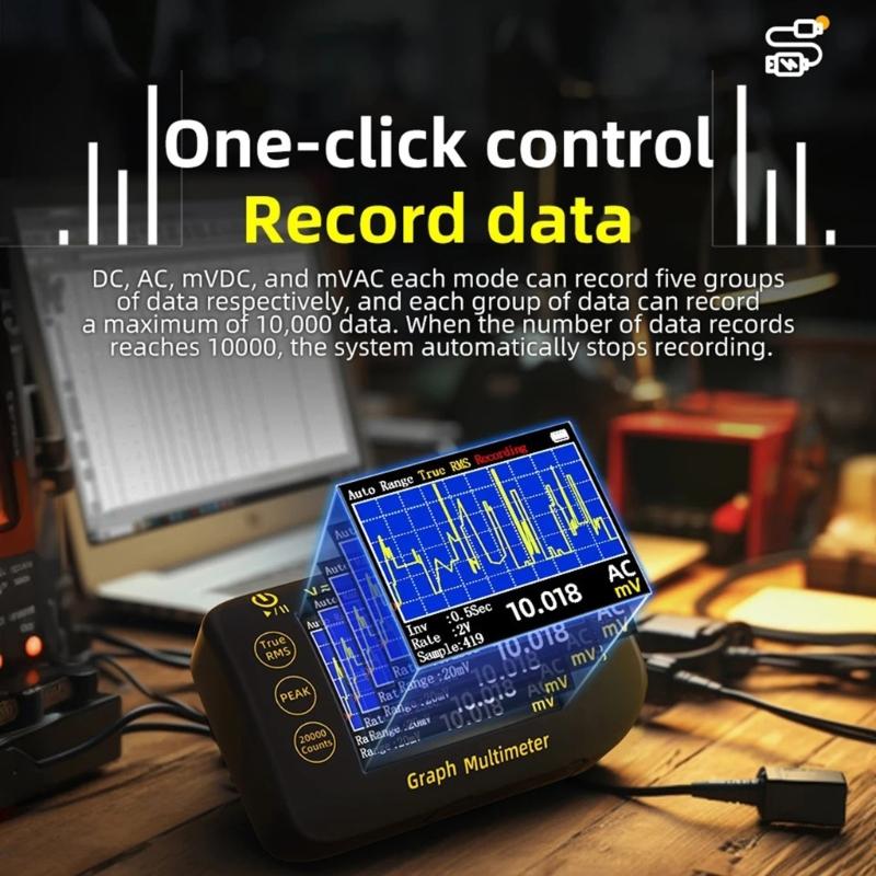 Real Time Waveform Recording Multimeter Temperature Resistance Voltage Continuity Tester High Precisions Multitester