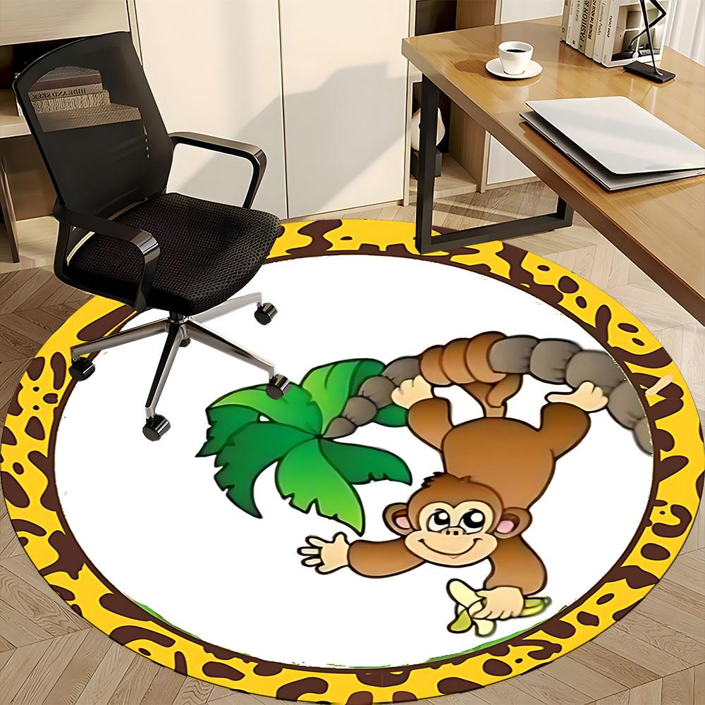1pc Jungle Monkey Print Chair Carpet for Office, Non-slip, Soft and Durable Office Rug for Decoration, Perfect for Office yy251229141