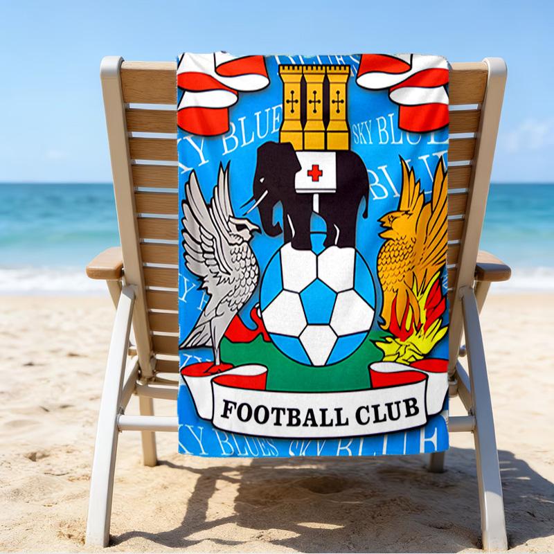 Newcastle United Wappen Aufgedrucktes Strandtuch, Super Weiche Mikrofaser, Perfektes Geschenk Geburtstag, für Pool, Strand, Reisen, für Familie und Freunde