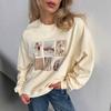 Women's Crew Neck Long Sleeve Sweatshirt Loose Fit Casual Style Photo Graphic Print Pullover Top