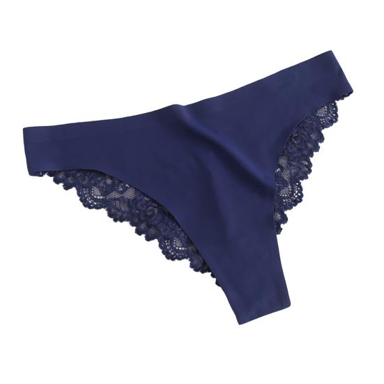 Lace Thongs for Women Sexy G-String Underwear Seamless T Back Low Waist Panties Ice Silk Comfy Briefs