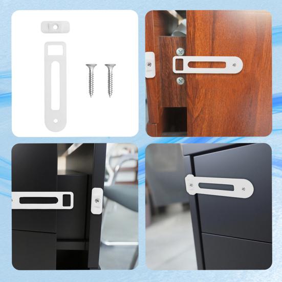 Cabinet Safety Lock with Screws Multi-Purpose Drawer Cupboard Child Proofing Safety Buckle Baby Proof Security Latch Lock