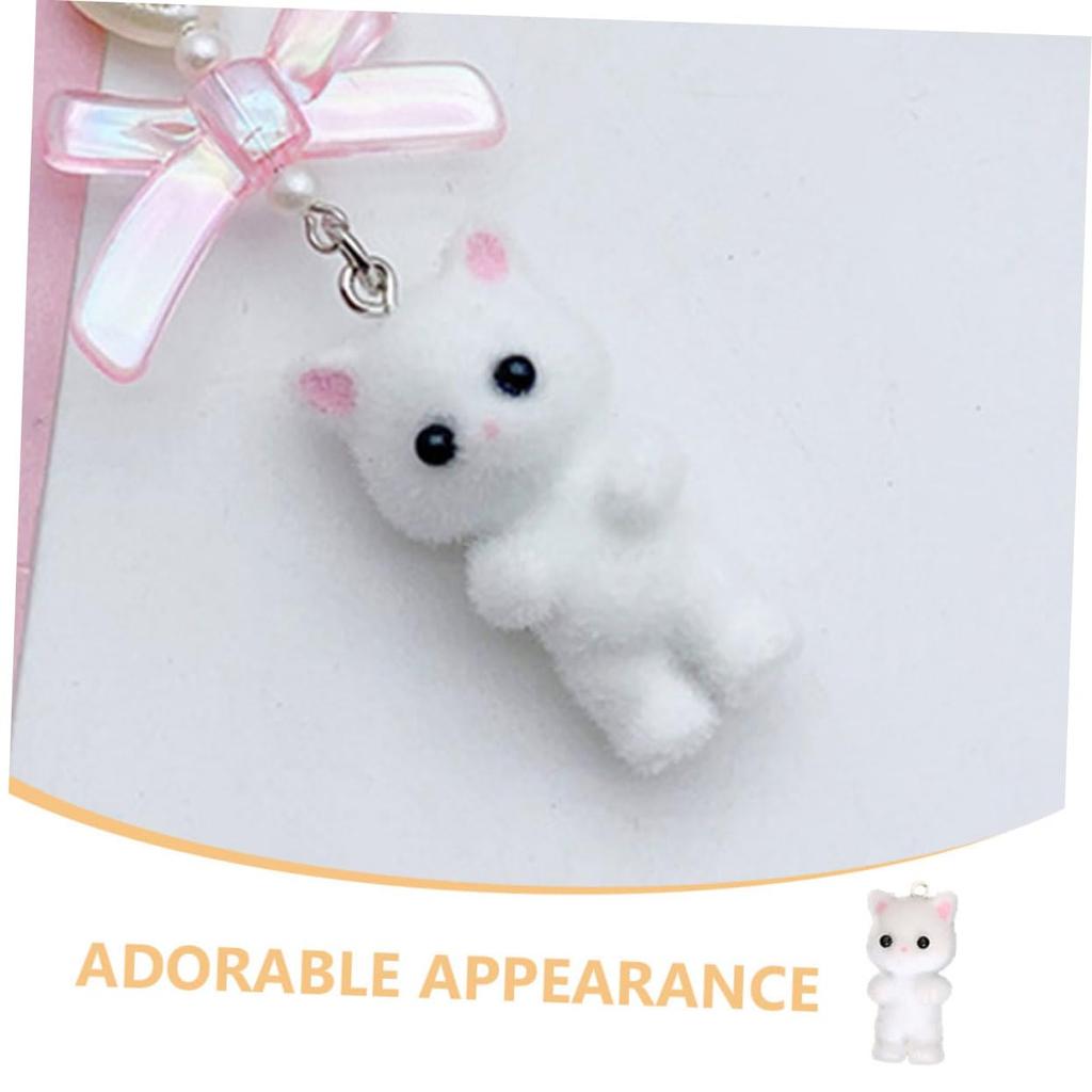 FOMIYES 10 Pieces Colorful Kitten Keychains, Golden Kitten Charms for Keys, Delicate Cartoon Animal Charms, Pendants, Plush Toy Accessories for