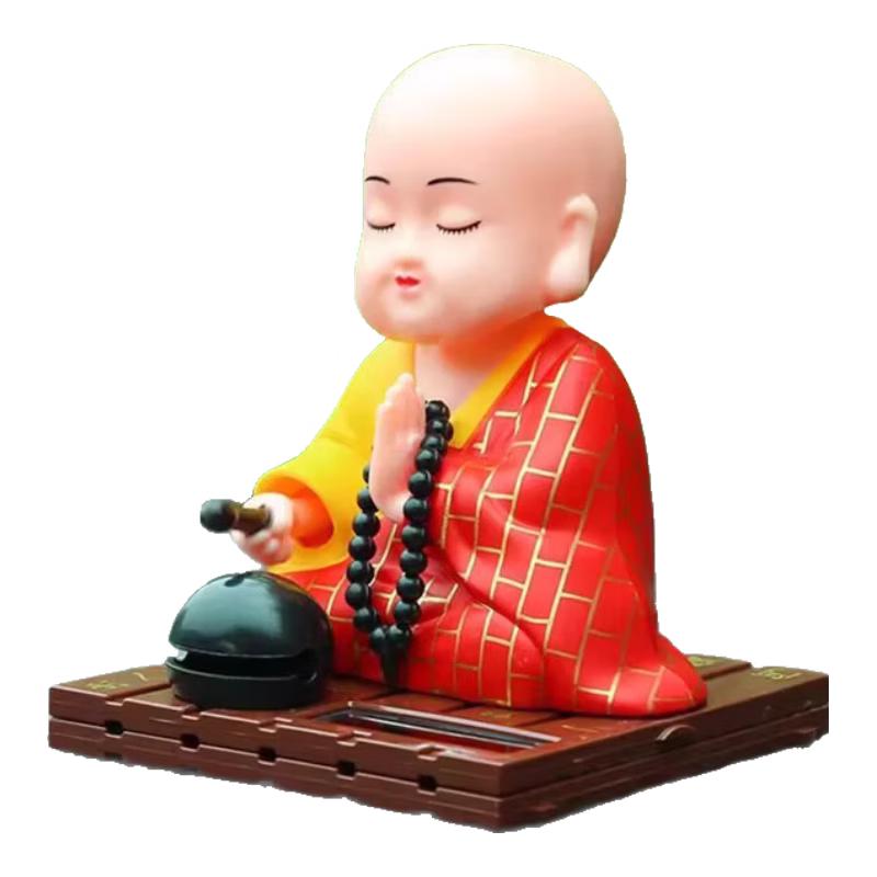 Solar Nodding Monk Car Ornament