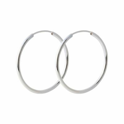 925 Sterling Silber Täglich Schlichte Mode Pfeifenring Silber Ohrringe 25mm