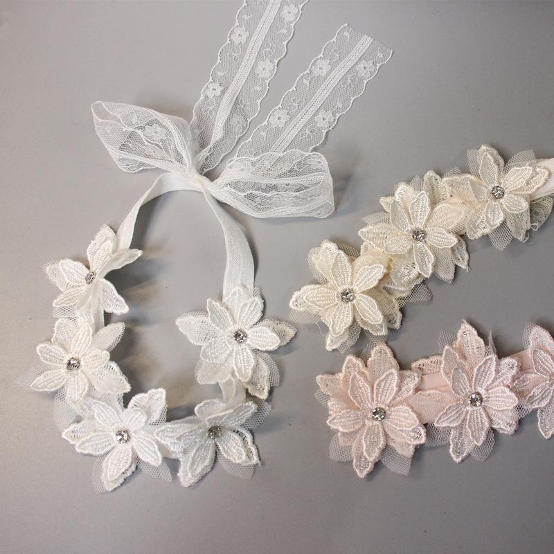 Lace Flower Baby Headband Princess Newborn Girls Hair Band Elastic Solid Color Hairband Fashion Hair Accessories