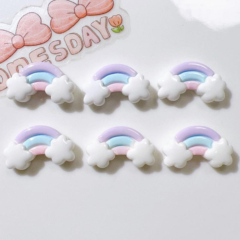 30 Pcs New Lovely Mini Kawaii Cartoon Clouds, Rainbows Resin Diy Jewellery Manicure Hairpin Accessories Decorate A70