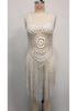 Handmade Crochet Beach Dress with Tassels and Flowers - 2024 New Release, Popular Camisole Beach Cover-up.