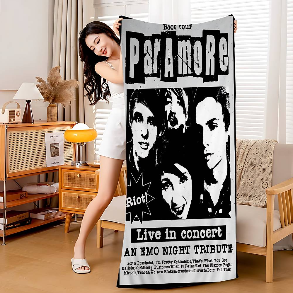 

Band P-PARAMORE Bath Towel Microfiber Soft Water Absorbing Breathable For Girl Kids Decorative Cartoon Beach Towel W30*H60(CM)