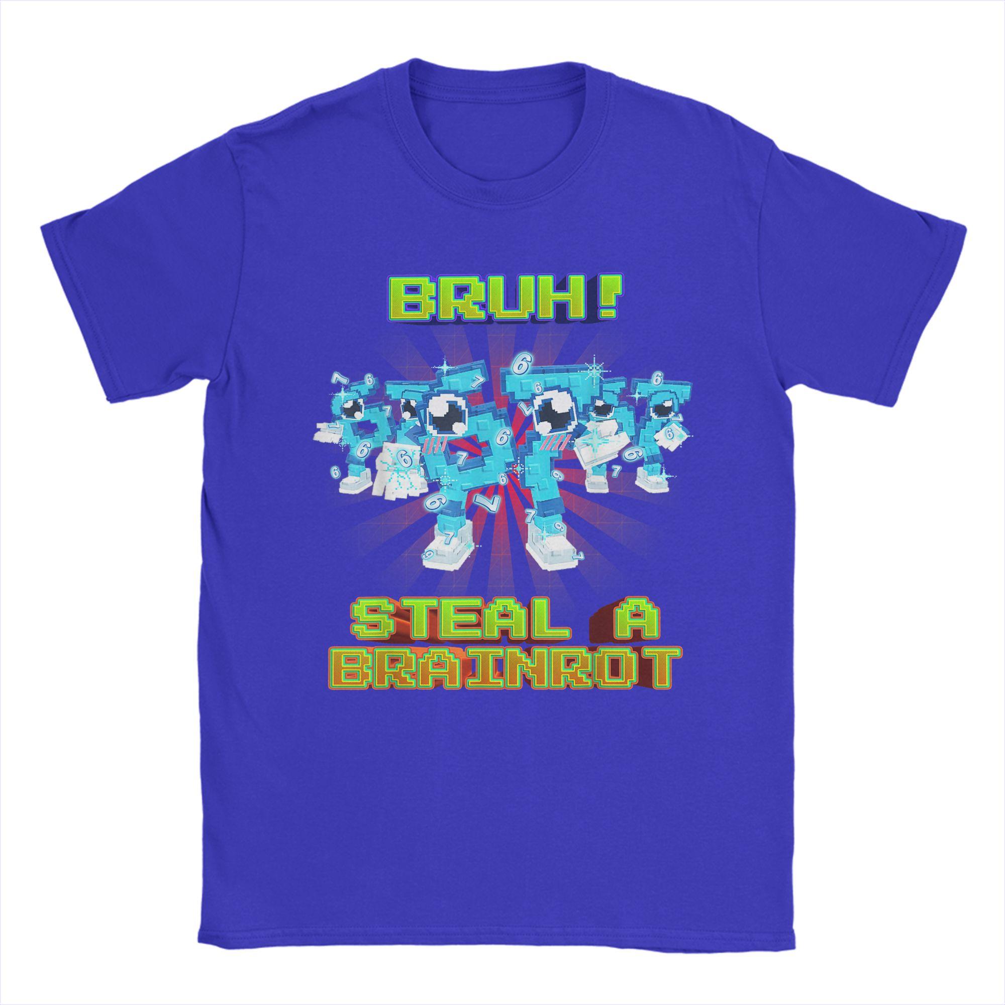 Unisex Unisex Tshirts Bruh Steal A Brainrot 67 Six Seven Vintage Pure Cotton Tees Funny Brainrot Meme T Shirts Clothes Printed S
