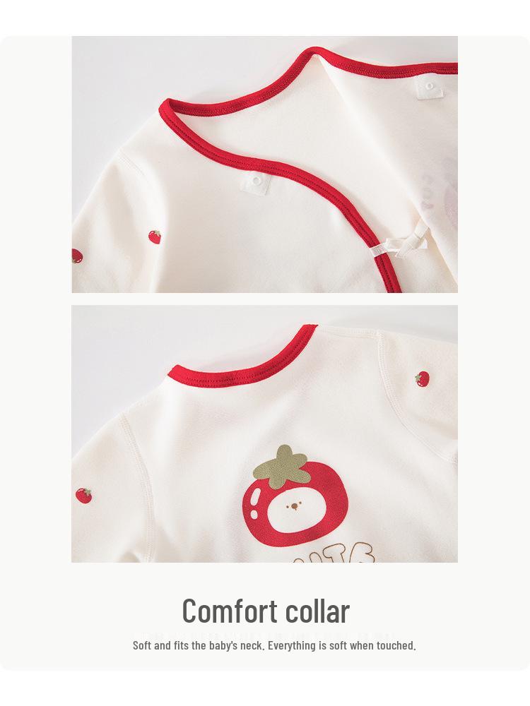 Newborn Cotton Monk Bodysuit - Red, 0-3 Months, Butterfly Design Jumpsuit for Spring/Autumn