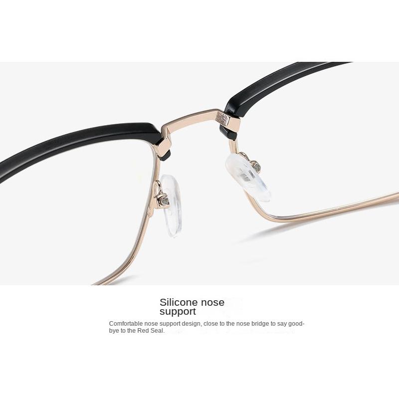 Vintage Fashion Myopia Glasses Metal Half Frame Near Sight Clear Eyeglasses Unisex Blue Light Blocking Minus Diopters Eyewear