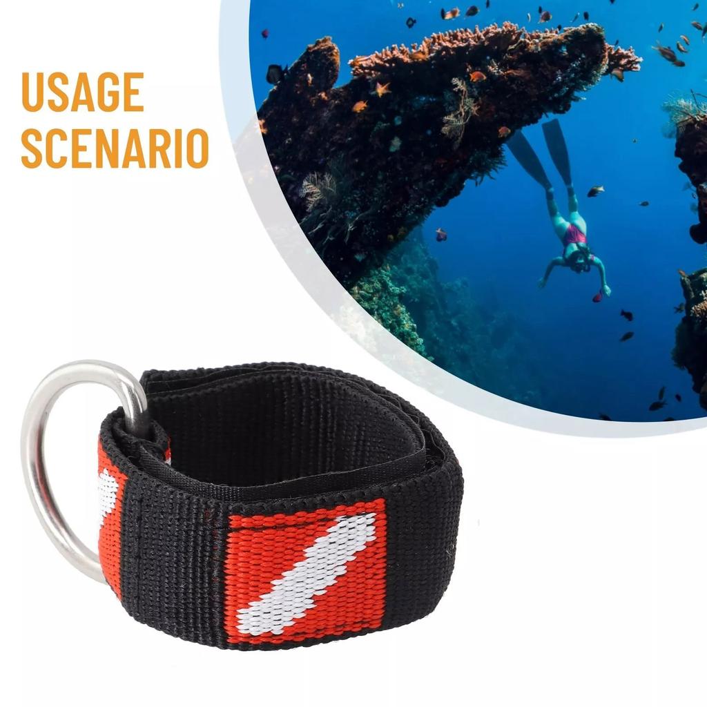 2Pcs Scuba Diving Wrist Strap Adjustable Wrist Strap with Rings Scuba Diving Wristband for Scuba Divers and Snorkelers