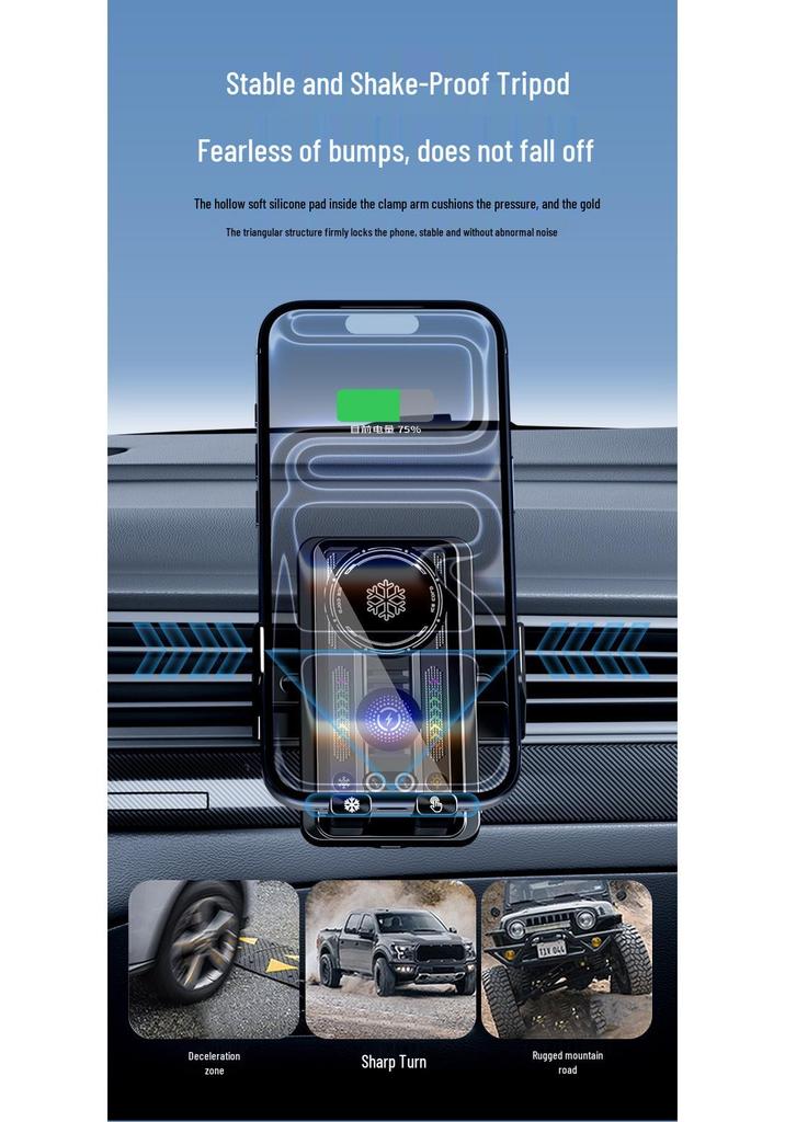 TEC Luftgekühlte Auto-Handyhalterung mit 15W Wireless Charging