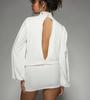European & American Autumn Sexy Deep V Long Sleeve Hip-Hugging Short Dress