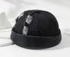 Sproutsy Men's Fisherman's Cap, Docker Hat, Vintage Retro Distressed Denim (Black)