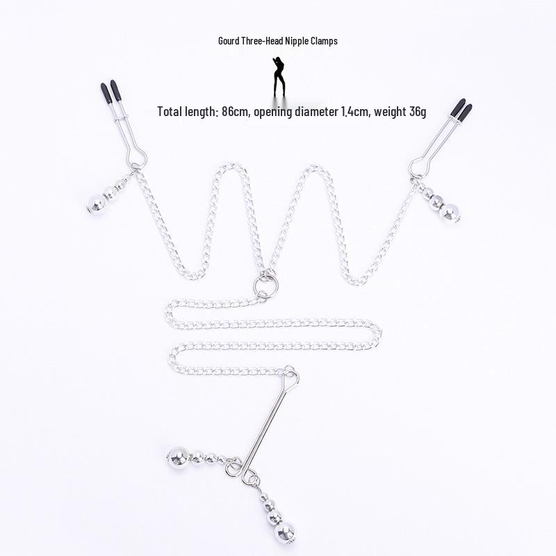 Women's Wearable Erotic Double Peaks SM Nipple and Vaginal Clamps