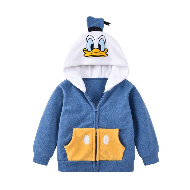Children's Fleece Autumn and Winter Hooded Cartoon Jacket