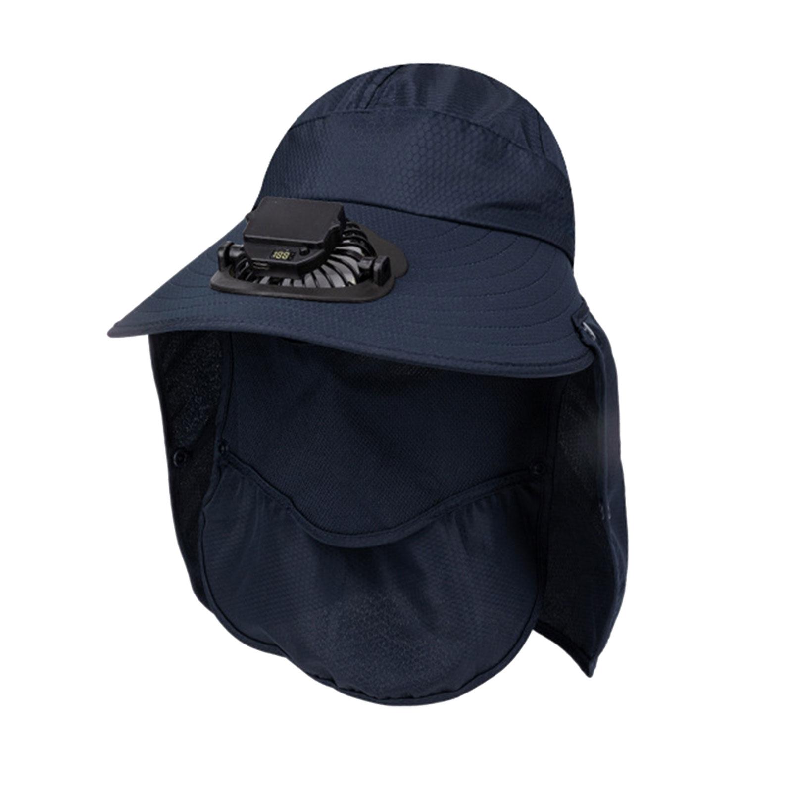 

Вентиляторная шляпа от солнца с USB-зарядкой, съемной маской для лица и защитой шеи, дышащая шляпа для рыбалки и кемпинга разноцветный