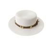 French retro flat top straw hat letter belt summer women's fashion British Hepburn vacation beach sun hat men