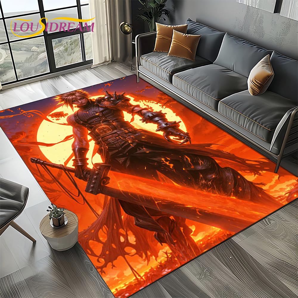 27 Style New Sephiroth Final Fantasy Games Cloud Tifa Aerith Carpet Rug for Living Room Bedroom Home Sofa,Kid Non-slip Floor Mat