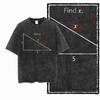 2026 Hot Sale Math Graphic Washed Distress T-Shirt Men Women High Street Graphic Tee Vintage Men's Tshirt Retro Streetwear Tee Shirt Short Sleeve Top