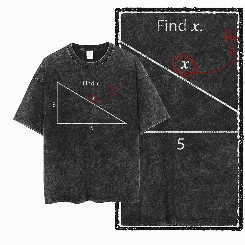 2026 Hot Sale Math Graphic Washed Distress T-Shirt Men Women High Street Graphic Tee Vintage Men's Tshirt Retro Streetwear Tee Shirt Short Sleeve Top