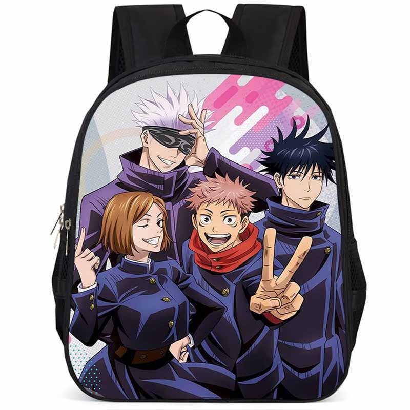 Durable Large Capacity 15 Inch Jujutsu Kaisen Backpack For Kids Lightweight Oxford Cloth School Bag
