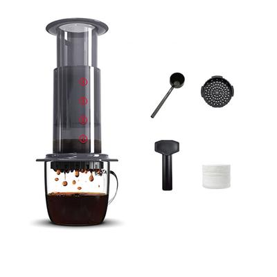 Portable Coffee Kettle French Style Anti-slip Press Coffee Pot Light Weight Transparent Hand Pour Coffee Maker Outdoor