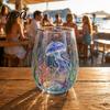 Unique Painted Tea Cup Sea Turtle Glass Tumbler Ocean Theme Drinking Mug Borosilicate Stemless Coffee Mug for Juice Beach Gift Nature Lovers Juice