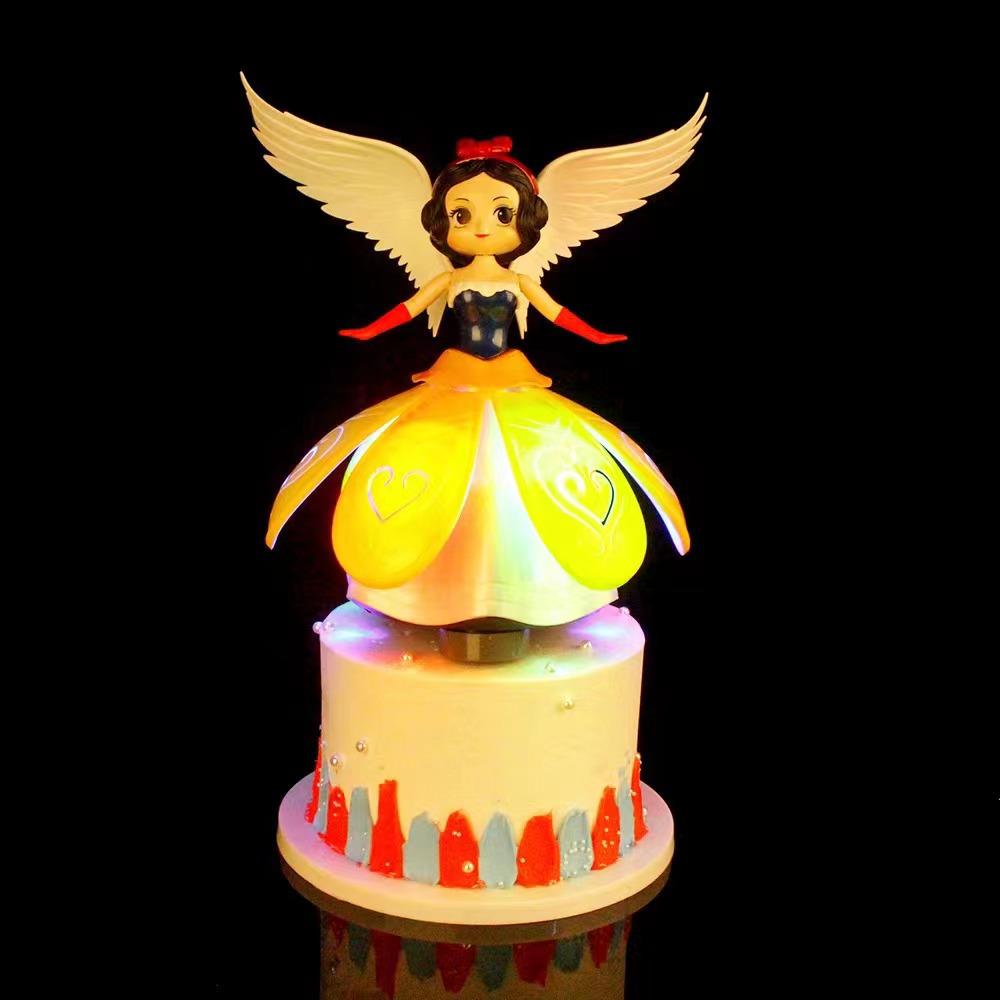 Electric Rotating Light-Up Princess: Snow White, Elsa with Wings, Sophia & Cinderella