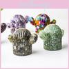 Resin Crystal Desert Cactus Figurine For Home Office Decor Gift For Friends And Couples