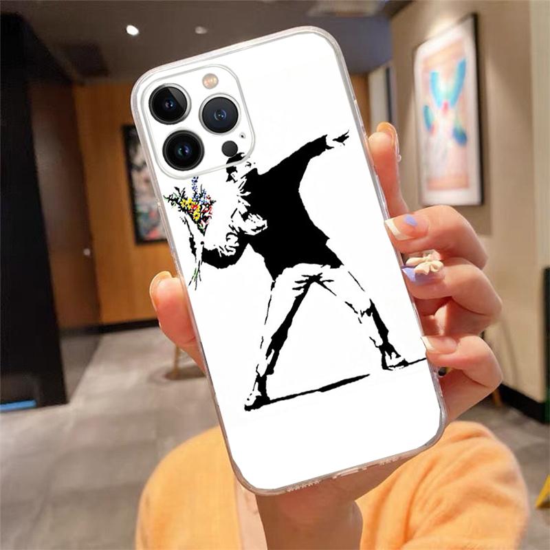 Phone Case For Iphone 17 Pro Max Air 16 15 14 13 Pro Max 15 16 Pro 15Plus Street Art Banksy Graffit
