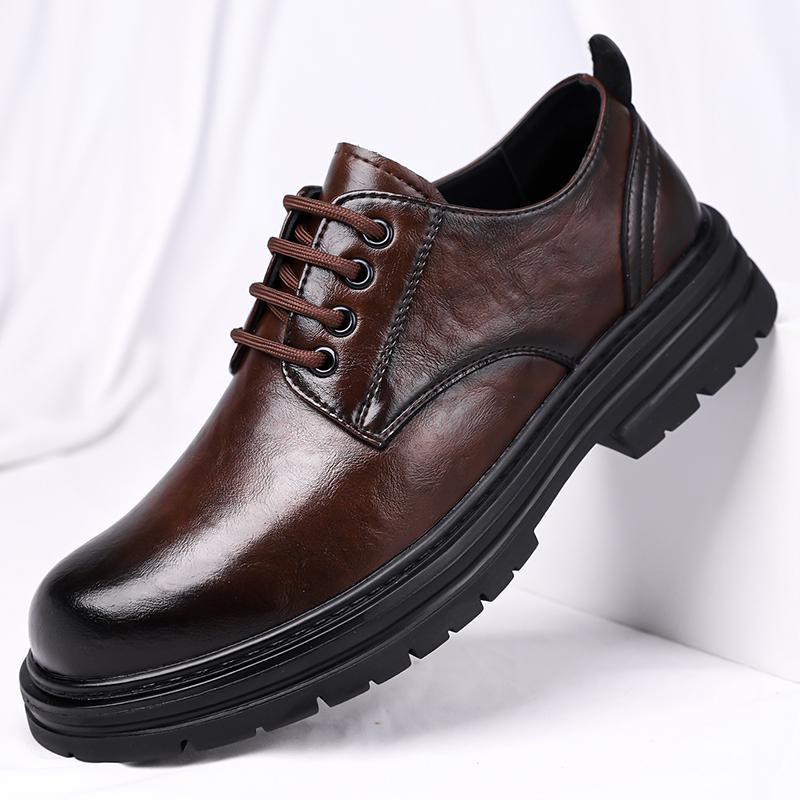 2026 Men's British Style Lace-Up Casual Shoe With Anti-Slip Function Business Oxford Shoes Comfortable And Trendy Workwear Shoes