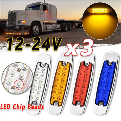 3pcs 12V 24V Truck Side Marker Light LED Clearance Lamp For Caravan Trailer Tractor Lorry Warning Tail Light Car External Lamp