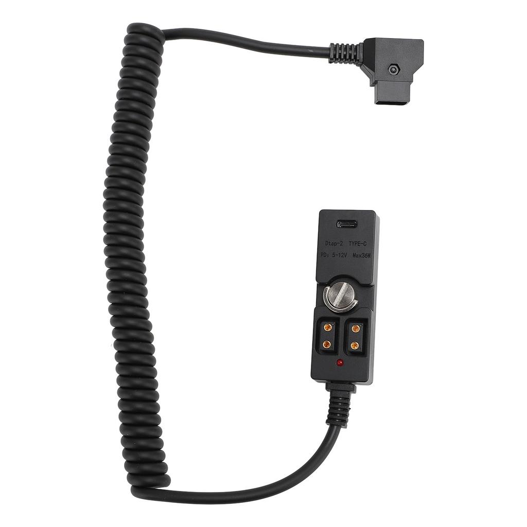 D Tap To 2 Port Power Cable Male To Female D Tap Splitter Power Cord with Type C LED Indicator
