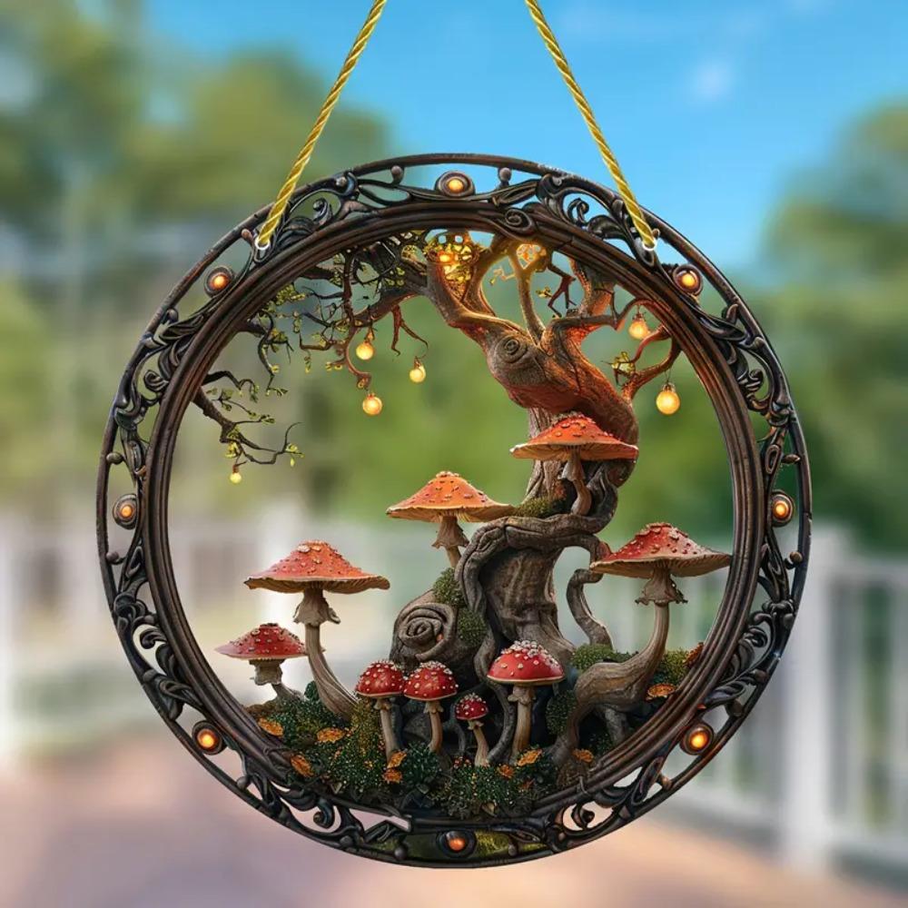 

Подвеска Семейство Грибных Деревьев Страны Чудес для стены, крыльца и спальни. Красочный подарок для декора дома. чистый