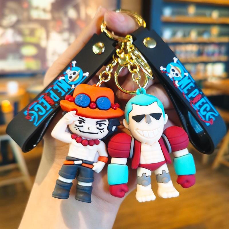 One Piece Series Luffy Ace Zoro Keychain Cross-border Popular Claw Machine Prize Gift for Girls On Festivals Kawaii Cute