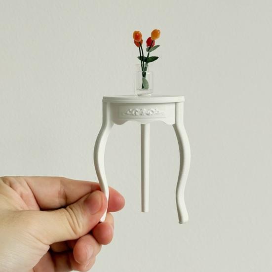 Miniature Corner Coffee Table 46034 Scale Realistic PLA Model Imaginative Play Display Furniture