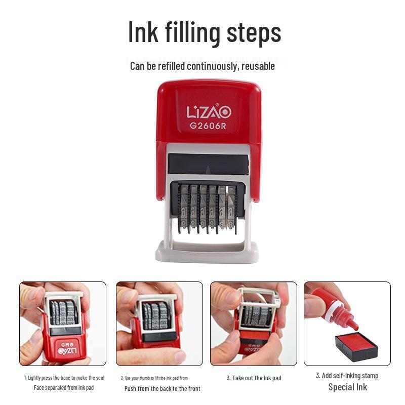 Automatic Re-inking Teacher QC Date Stamp with Adjustable Year, Month, Day