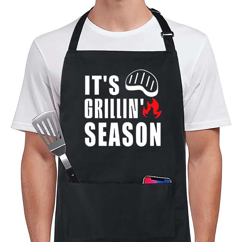 Unisex Hanging Neck Creative Letter Logo Apron for Couples - Ideal for Restaurants and Work