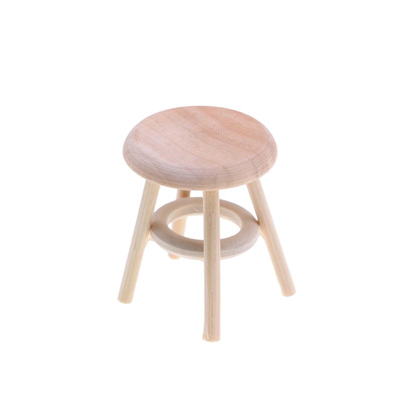 1/12 Dollhouse Ministure Table Chair Stool Model Doll Home Mini Furniture Decoration Toys Micro Scene Construction Props