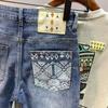Men's Summer Thin Ripped Denim Shorts with Embroidery - Personalized Casual Breeches by Fashion Brand